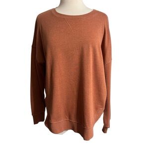 Pink Rose Women's Orange Zest Crew Neck Sweatshirt size X-Large NWT
